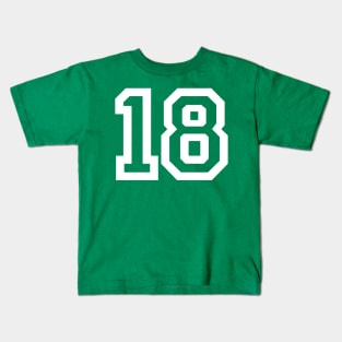 Sports Shirt #18 (white letter) Kids T-Shirt